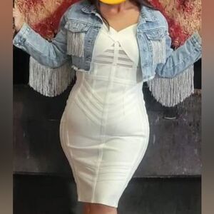 White bodycon dress size 1X